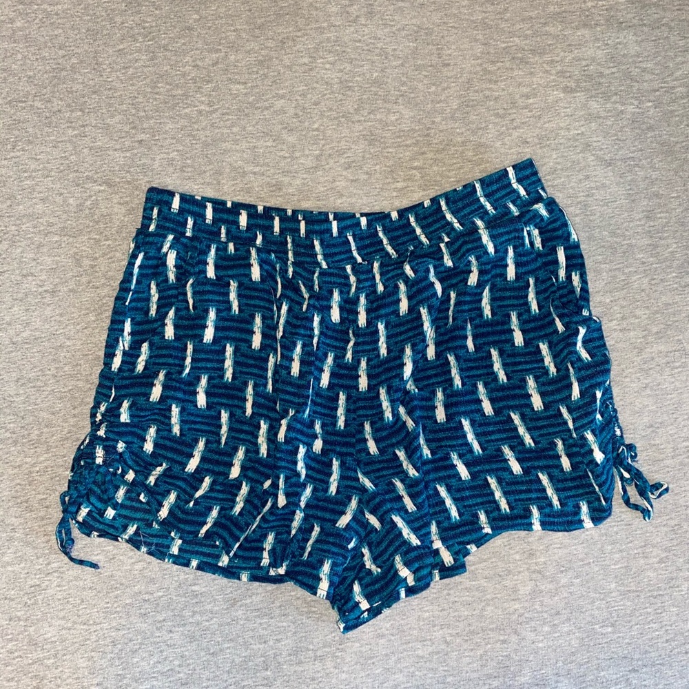 Blue Printed Flow-y Shorts
